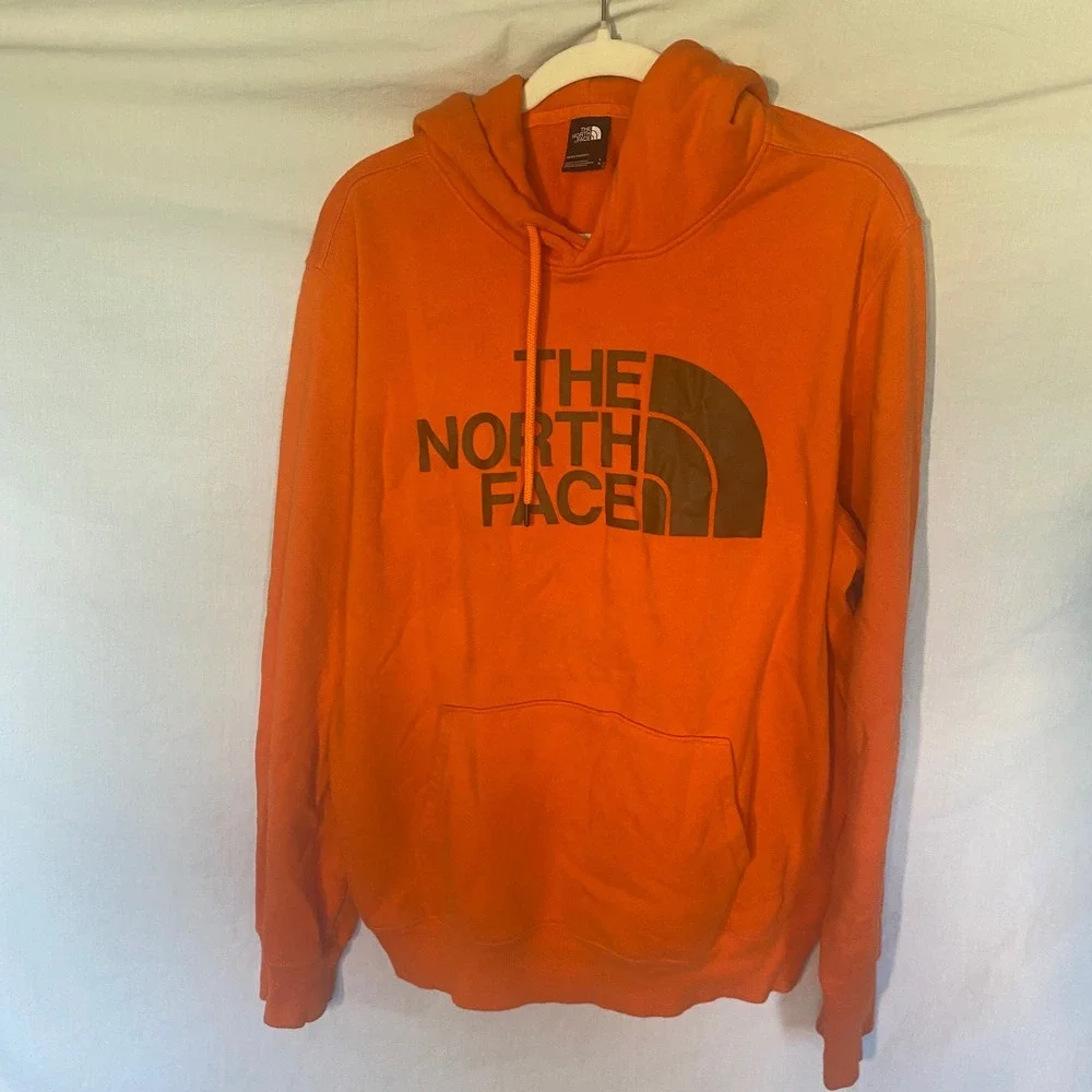 The North Face Mens Orange Half Dome Logo Pullover Hoodie Size Large NF0A3X8C